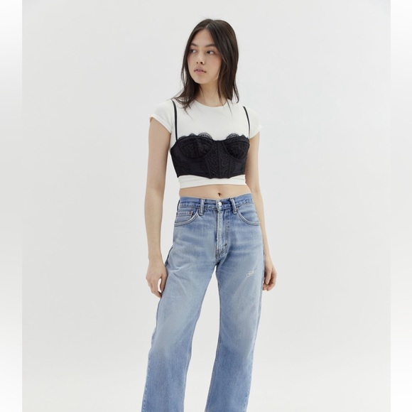 Out from Under Modern Love Cropped Lace and mesh Corset size Medium Black - Picture 12 of 13